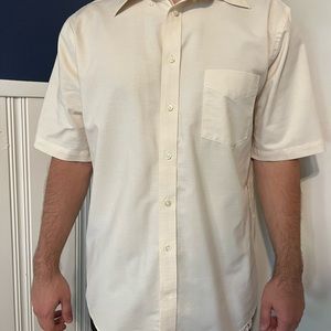 Wrinkle free cream button down shirt